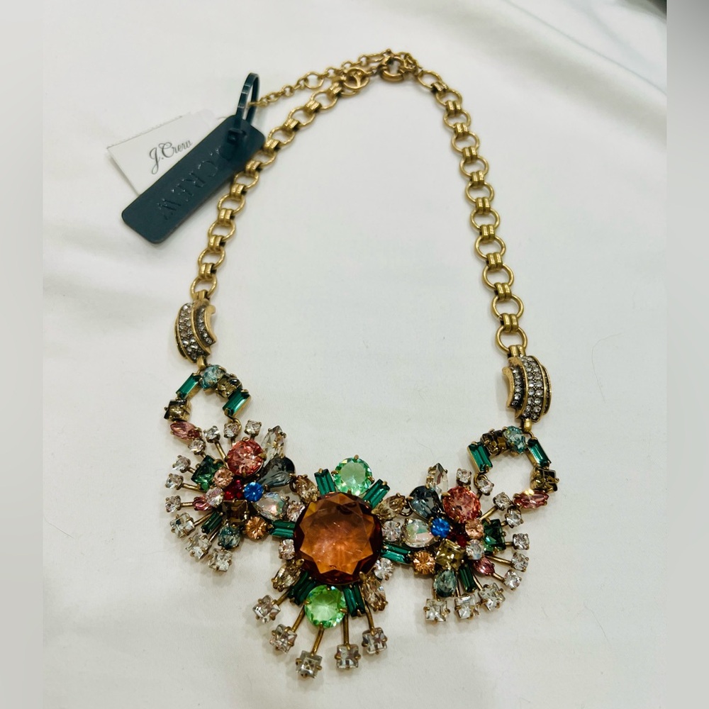 J. Crew NWT multicolor Star Burst Statement Necklace